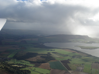 Heavy shower on Benarty