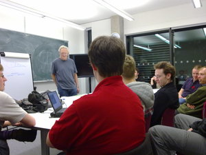 Pete giving a talk on glider repair and construction